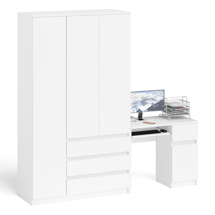 Домашние кабинеты, Компьютерный стол Мори с тумбой с дверкой и ящиком правый и шкаф-комод МШ1200-1