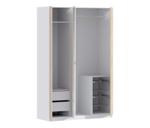 МАКС Шкаф 3-х дверный с зеркалом Белый/Дуб Сонома