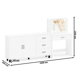 Комод-тумба 123-1604 и туалетный столик с подсветкой СТ-4