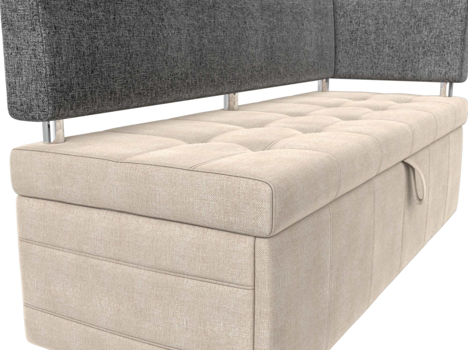 Диваны угловые кухонные, Кухонный прямой диван Стоун с углом правый, рогожка