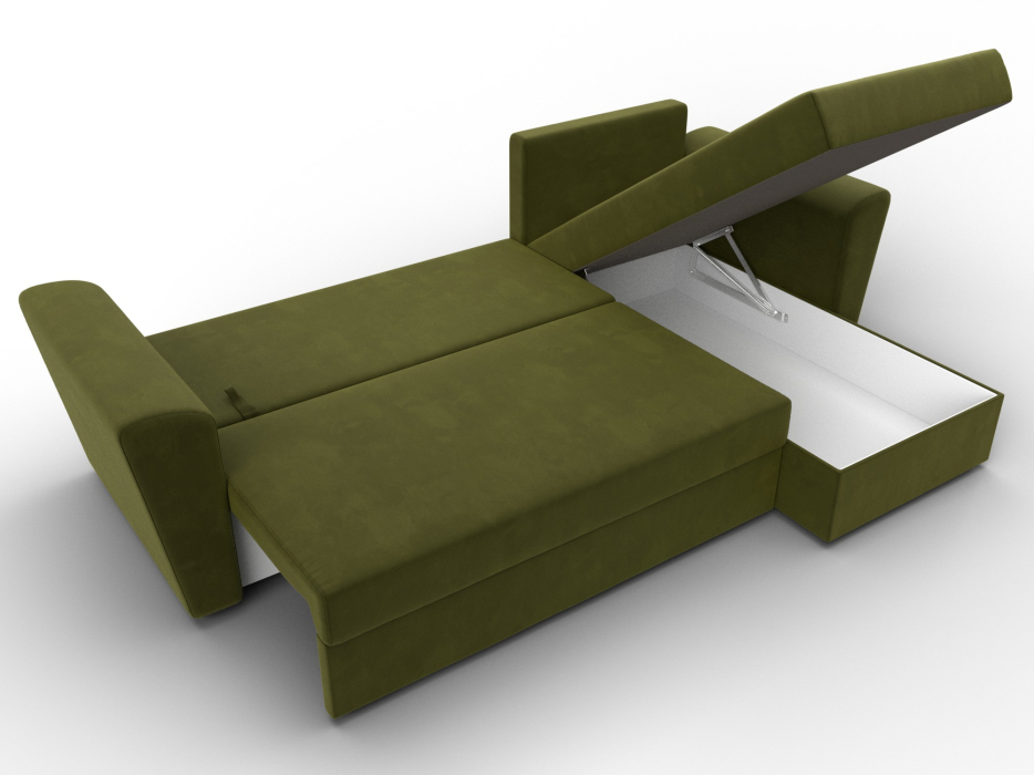 Диваны угловые в гостиную, Угловой диван Амстердам Лайт правый угол, микровельвет