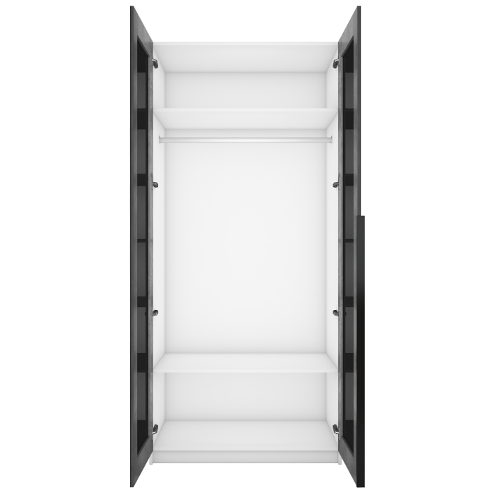 Шкафы распашные, Шкаф распашной Е1 Локер 101x52.5x220 см, с черным стеклом