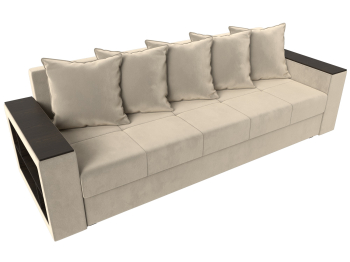 Диван прямой Дубай Лайт полки слева, микровельвет