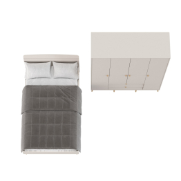 Набор мебели Афина из кровати 1200 и шкафа 4-х дверного для одежды