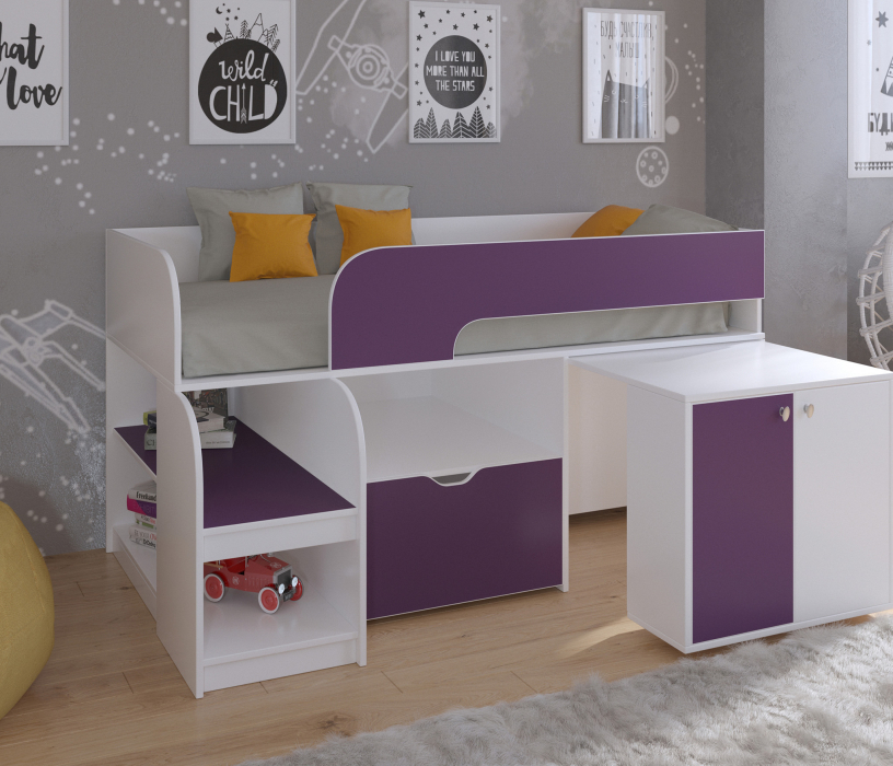 Кровати-чердаки, Кровать-чердак Астра 9 V9 Белый