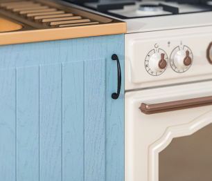 Кухонный гарнитур Регина 1,8м (Прованс) Голубой со столом под духовку