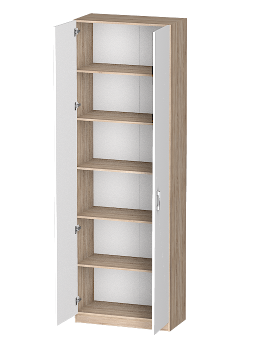 Шкафы двухстворчатые, Распашной шкаф Лайф с полками 80*40*240 Дуб сонома
