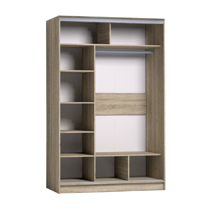 Шкафы-купе 2-х дверные, Шкаф-купе 2-дв  Strike 1350 зеркало/лдсп  (в2105*ш1350*г595)