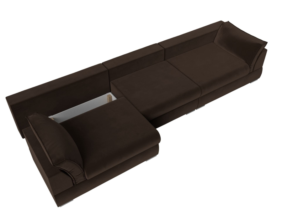 Диваны с ящиком для белья, Прямой диван Пекин Long, микровельвет
