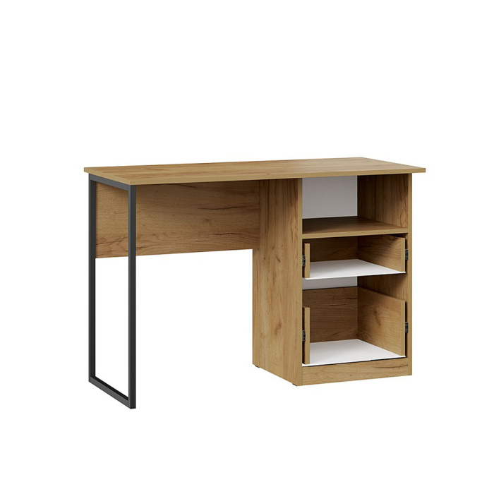 Детские столы, Стол письменный Хилтон тип 1, дуб крафт золотой, графит матовый