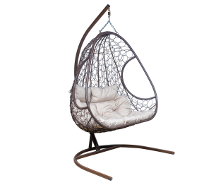 Подвесное кресло Leset Рико, каркас Коричневый, подушка Бежевая