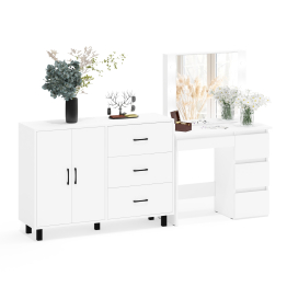 Комод-тумба 123-1204 и столик косметический с подсветкой и зеркалом Сура