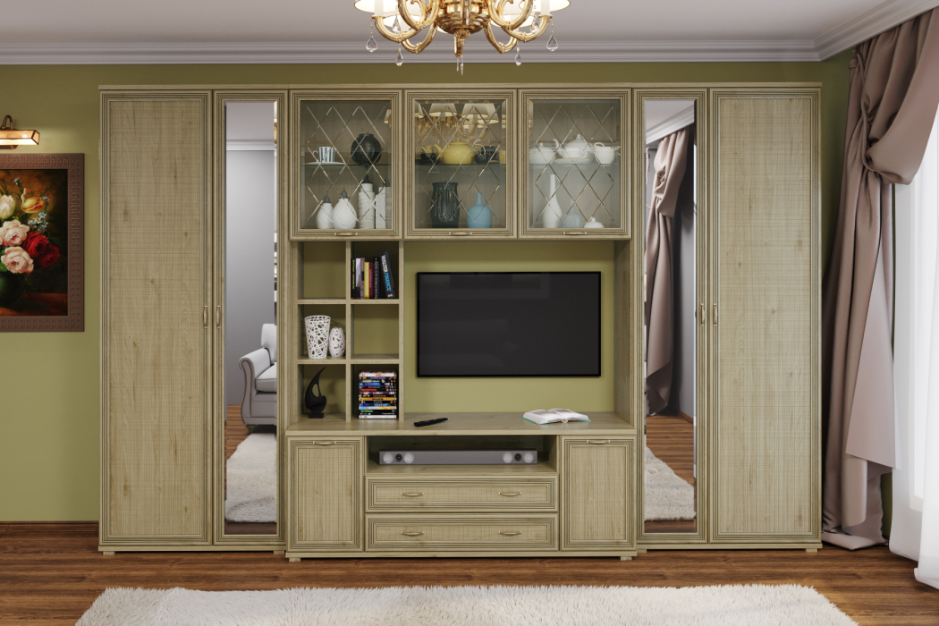 Стенки для гостиной, Модульная гостиная Карина композиция 6