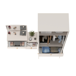 Трюмо с зеркалом Афина и платяной шкаф-комод 2-х дверный