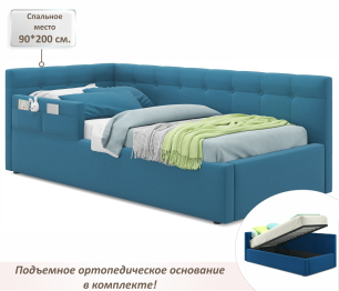 Односпальная кровать-тахта Bonna 900 с защитным бортиким и подъемным механизмом