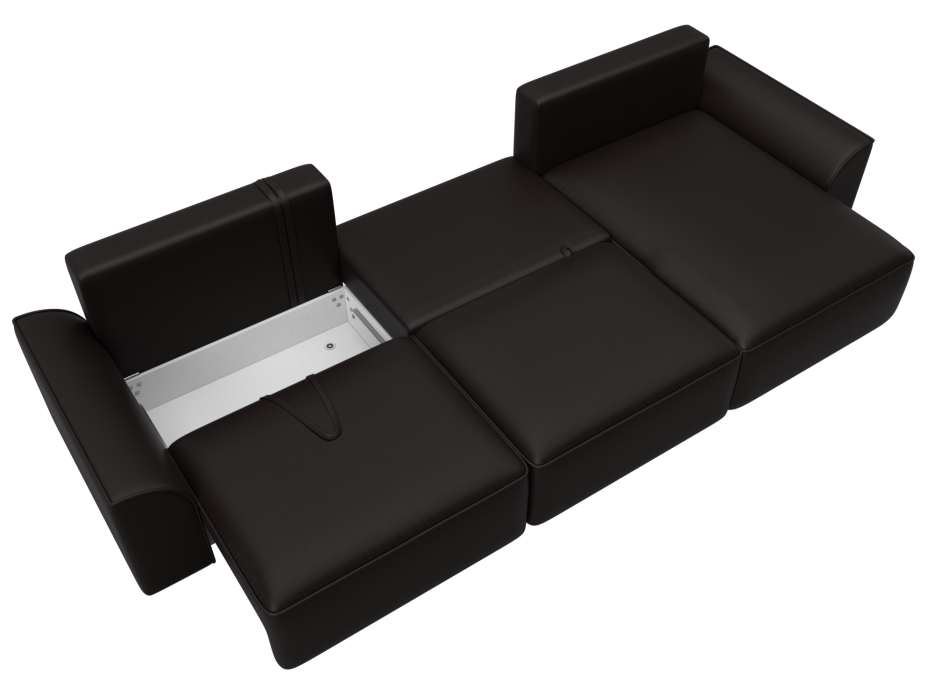 Диваны угловые в гостиную, Диван угловой Лига-048 НПБ лонг, экокожа GRIFON