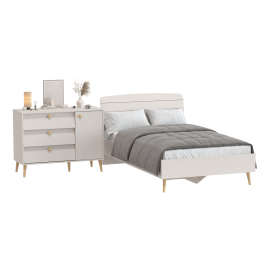 Кровать полутораспальная на 1200 Афина и комод на ножках