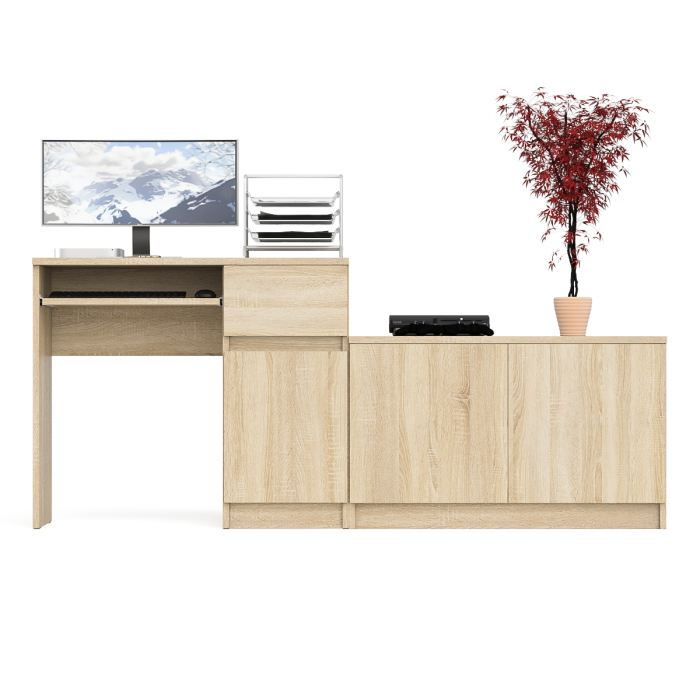 Прямые компьютерные столы, Тумба Мори МА900-1 и стол компьютерный Мори МС-1 правый