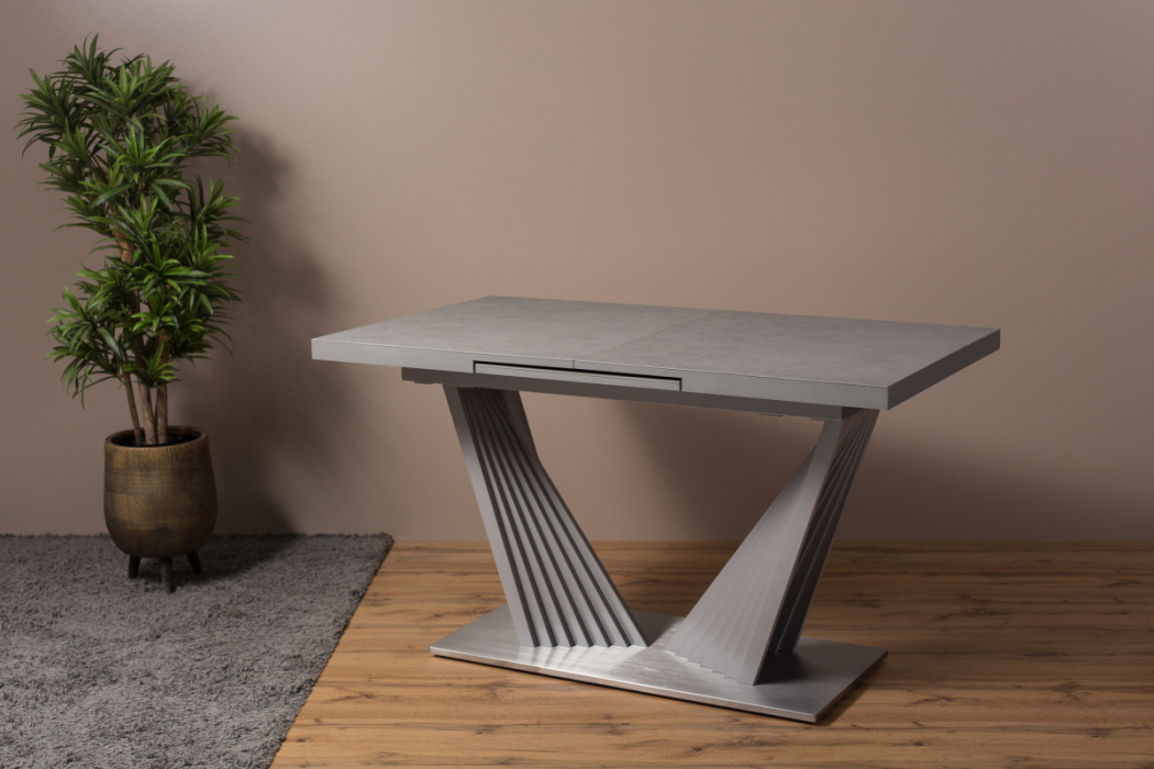 Обеденные столы, Стол трансформер Rise (сатин. сталь)