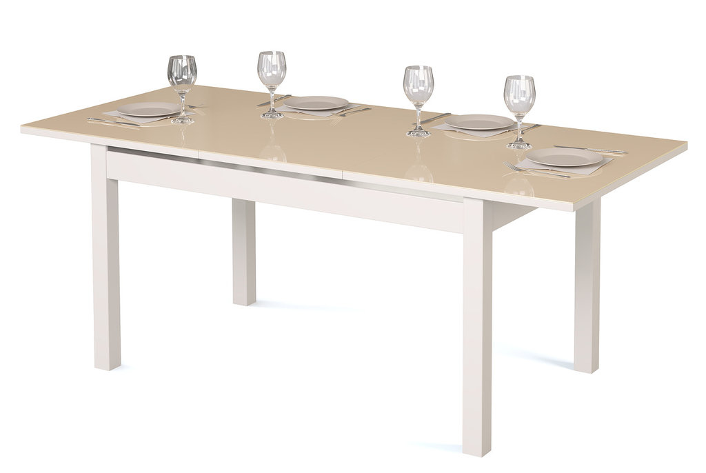 Обеденные столы, Стол Альба белый, стекло