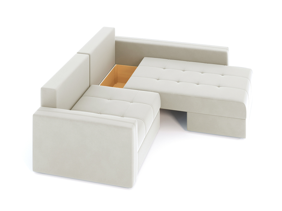 Диваны угловые в гостиную, Диван-кровать угловой Брест 2 секции еврокнижка, велюр