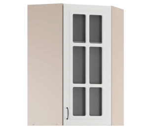 Регина РПУ-160 Полка угловая витрина Песочный/Сандал Белый