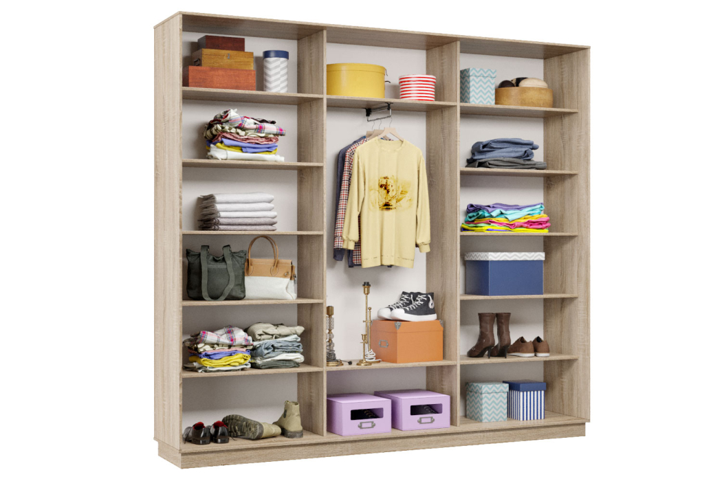 Шкафы-купе 3-х дверные, Шкаф-купе Премьер Лайт 63 (11;08;11) трехдверный