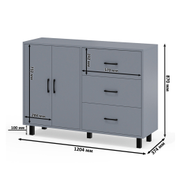 Стол косметический навесной с подсветкой и тумба-комод 123-1204.