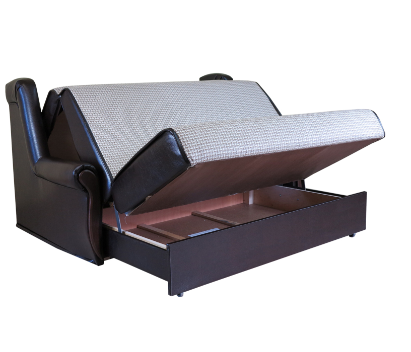 Диваны кровати со спальным местом, Диван-кровать Аккорд М 140, рогожка+иск.кожа
