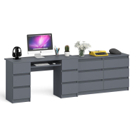 Компьютерные столы, Комод Мори на шесть ящиков МК1200.6 и Стол компьютерный 2-х тумбовый Мори МС-2