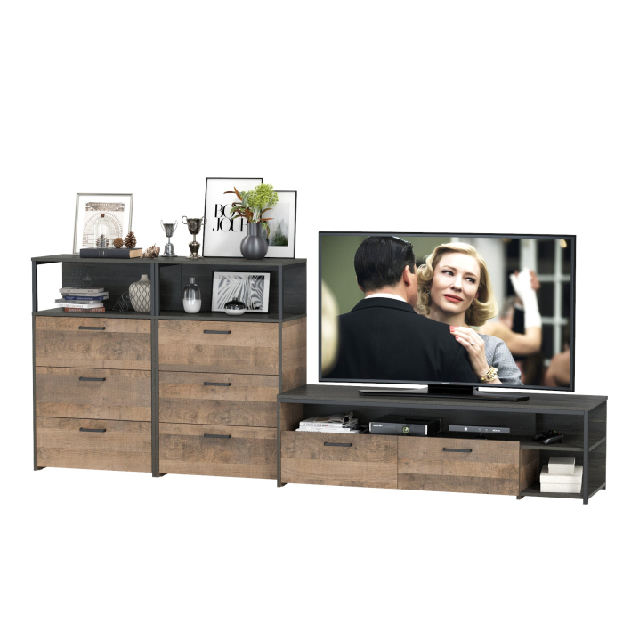 Стенки для гостиной, Тумба для аппаратуры Трувор с двумя комодами с ящиками