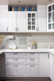 Кухонный гарнитур Регина 1,8м (Прованс) Сандал Белый со столом под духовку