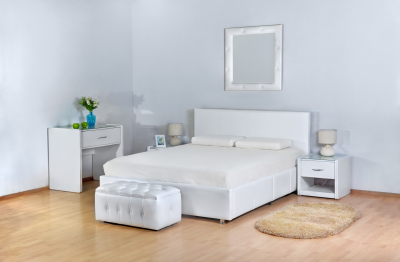 Кровать с мягким изголовьем Атриум, ПМ с 1 ящиком, экокожа, 160*200