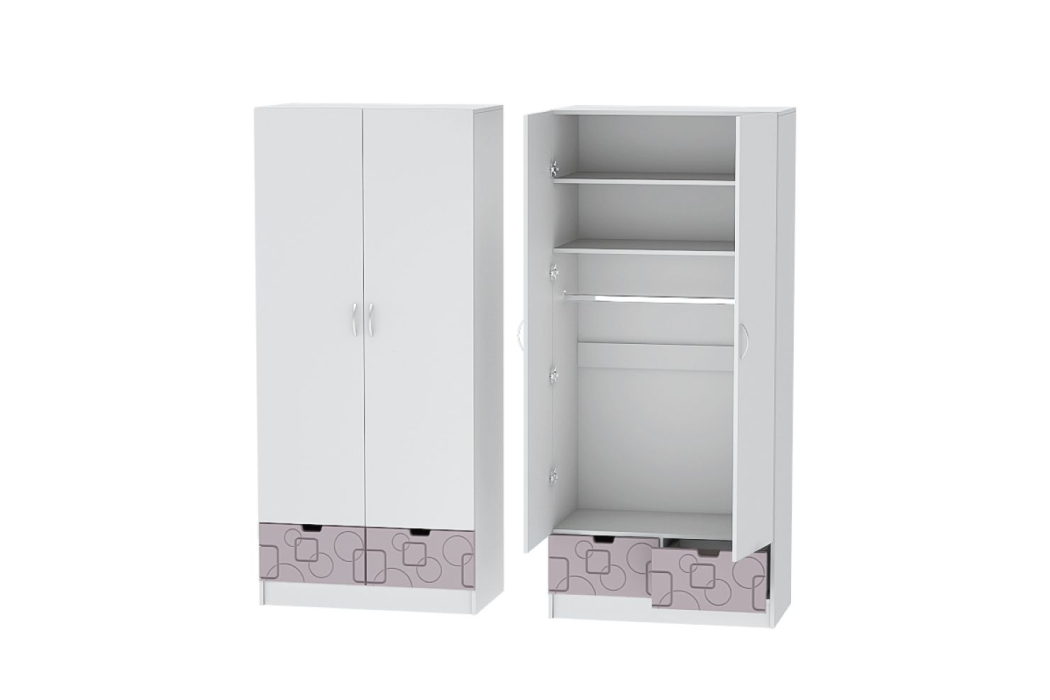 Прямые, Шкаф 2х створчатый Бриз Квадрат