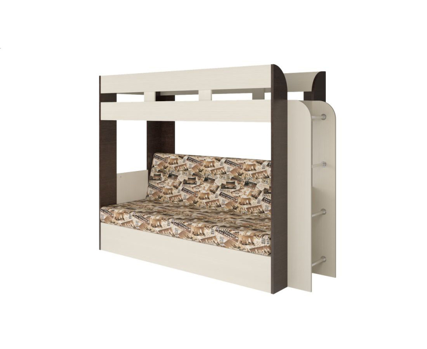 Для подростков, Диван-кровать двухярусная Порто сосна карелия/венге магия 