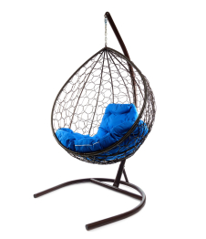 Подвесное кресло КАПЛЯ с ротангом коричневое