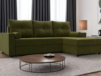 Диван угловой Верона Лайт правый угол, микровельвет