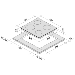 Электрическая варочная поверхность KRONA CORTO 60 BL (независимая)