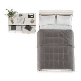 Стол на ножках с ящиками и кровать Афина 1200