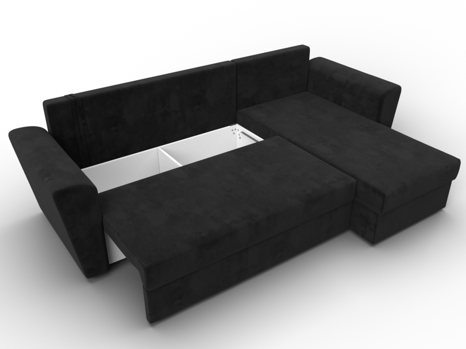 Диваны угловые в гостиную, Угловой диван Амстердам Лайт правый угол, велюр