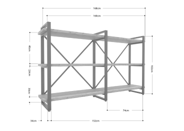 Стеллаж Айсберг Лофт 160х102-3 белый