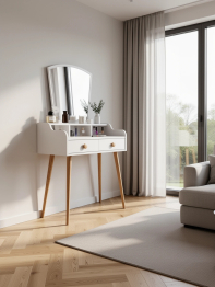 Белое трюмо с двумя ящиками 4-25913