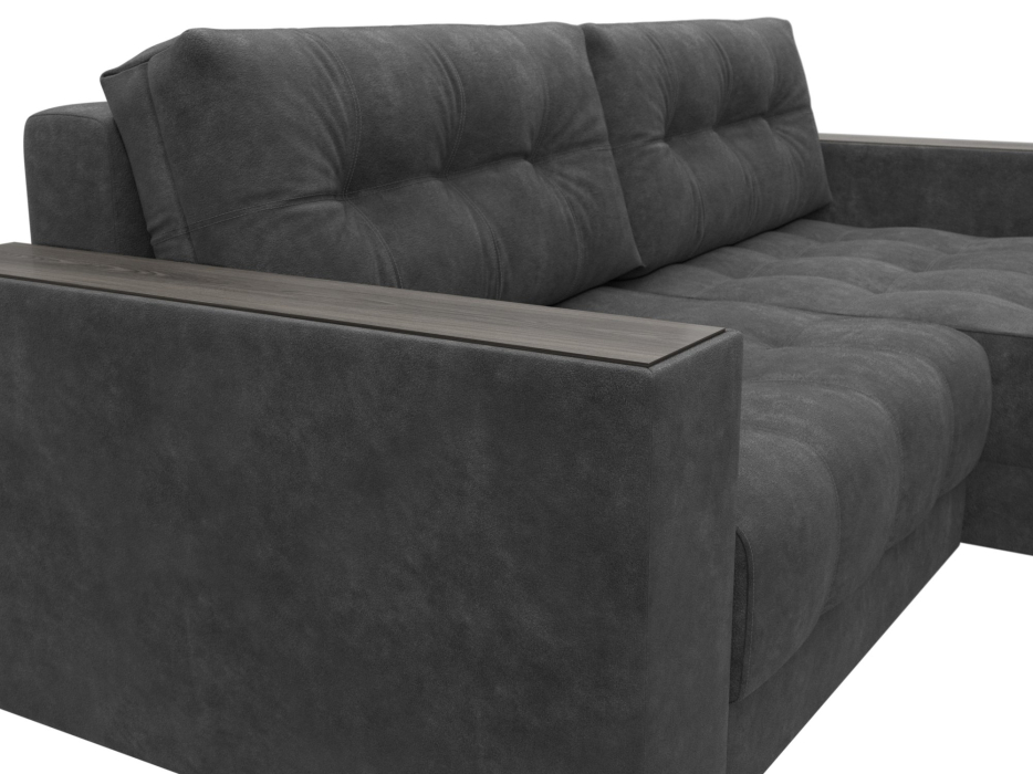 Дизайнерские диваны для гостиной, Диван угловой с декором Лига-049 НПБ, велюр BRUT