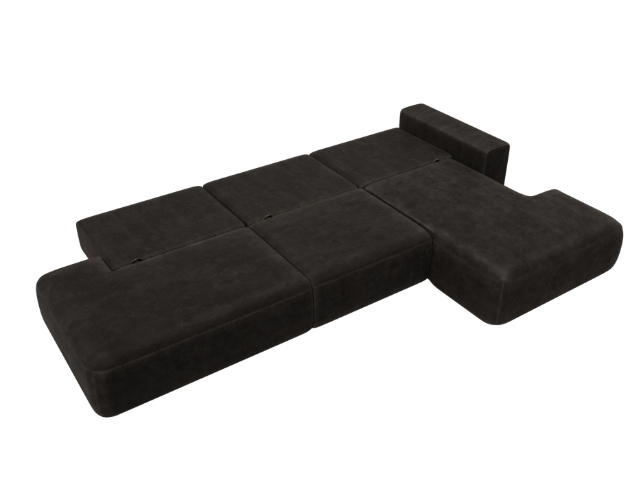 Диваны угловые в гостиную, Диван угловой Лига-036 НПБ Модерн Лонг правый угол, велюр BRUT