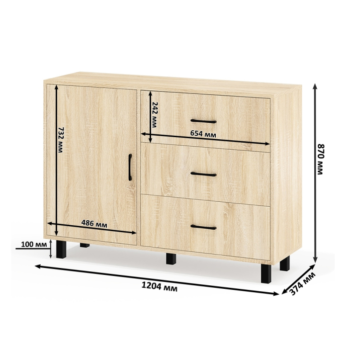 Туалетные столики, Комод-тумба 122-1204 и столик косметический с лампочками Сура