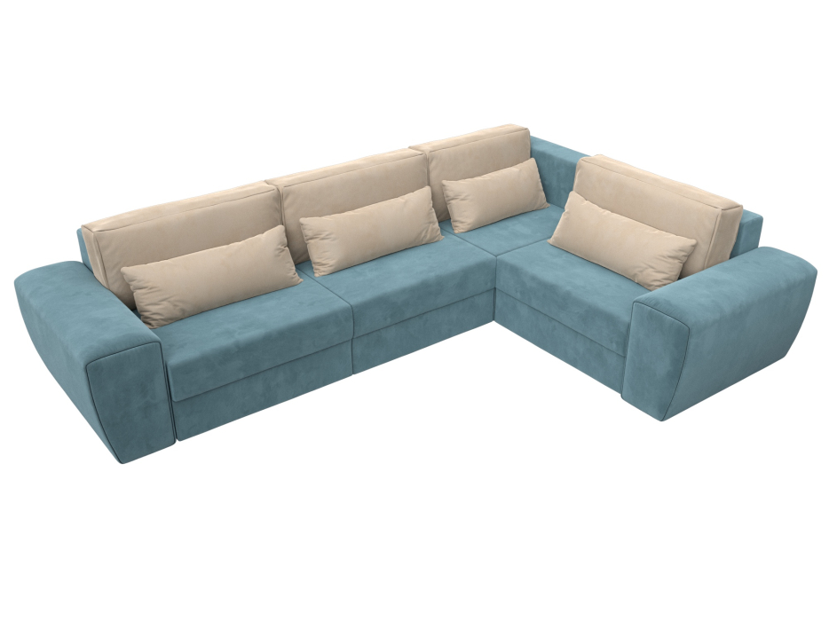 Диваны угловые в гостиную, Диван угловой Лига-008 Long правый, велюр