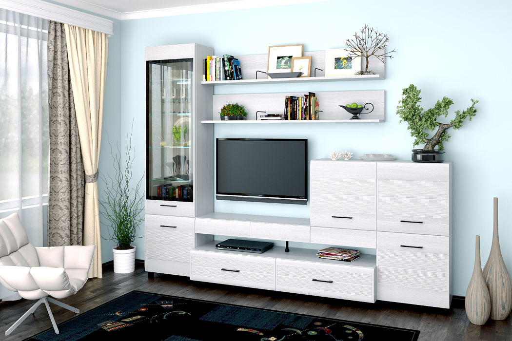 Стенки для гостиной, Модульная гостиная Камелия композиция 5