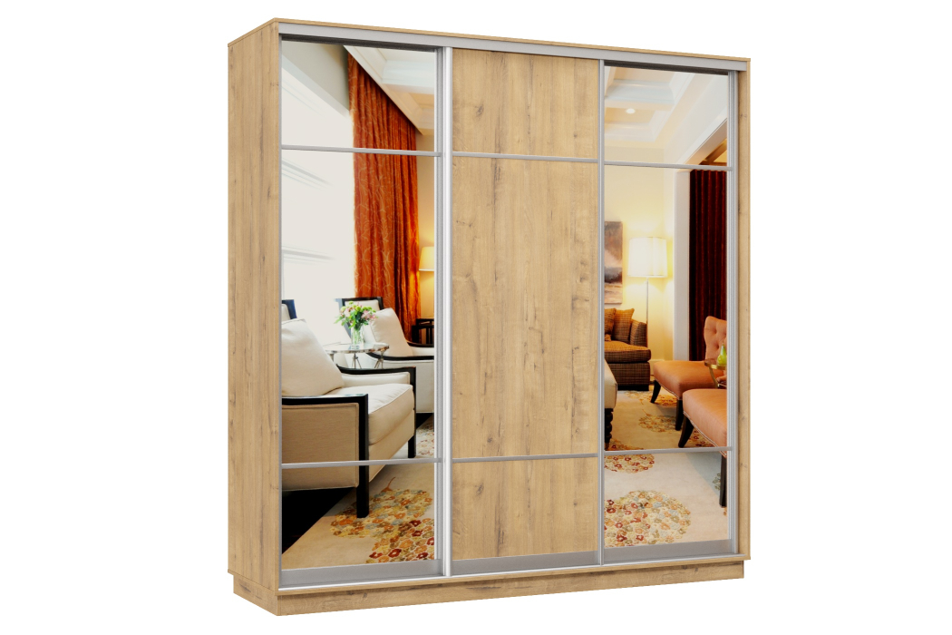 Шкафы-купе 3-х дверные, Шкаф-купе Премьер Лайт 33 (11;08;11) трехдверный