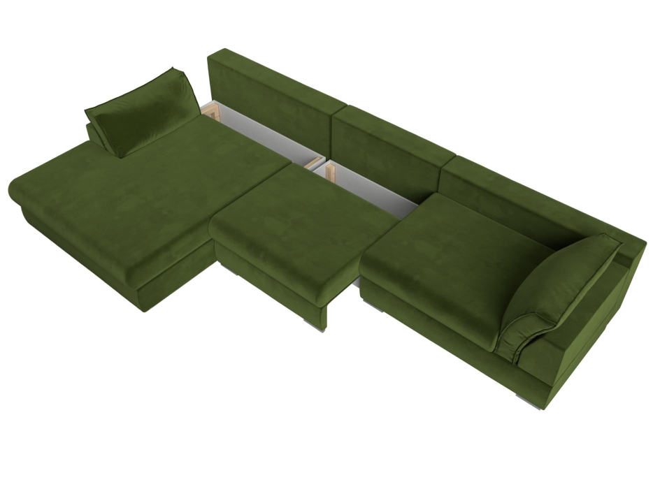 Диваны угловые в гостиную, Угловой диван Пекин Long угол левый, НПБ, микровельвет