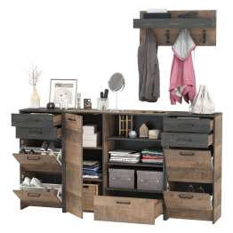 Тумба-комод с вешалкой и двумя обувницами Трувор